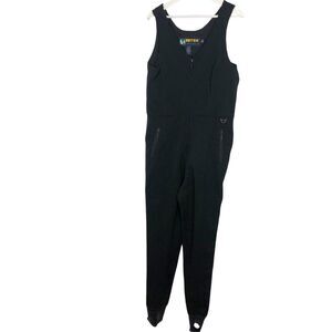 EBTEK Eddie Bauer Schoeller Ski Bibs Womens 12 Tall Zip Pockets Black Softshell